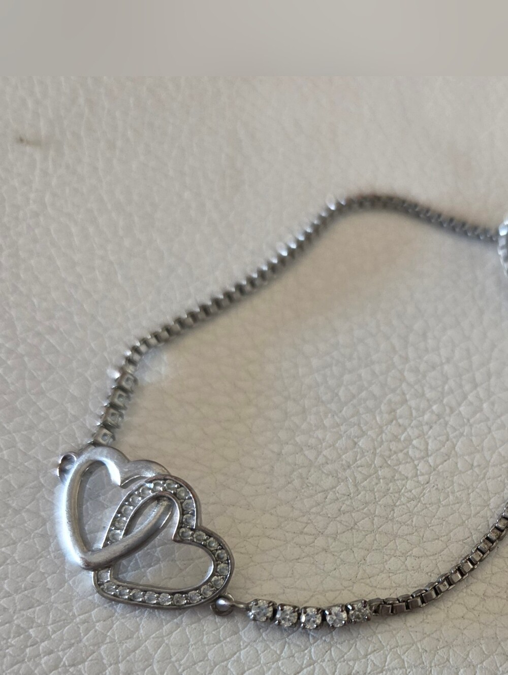 Kay Jewelers Sterling Silver & Diamond Heart Adj Bolo Bracelet